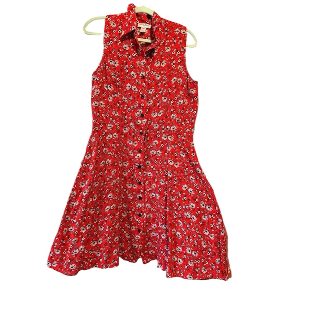 North Style Size 10 – Vintage-Inspired Red Floral Dress